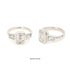 Bezel Set Emerald Lab Grown Diamond Trilogy Ring